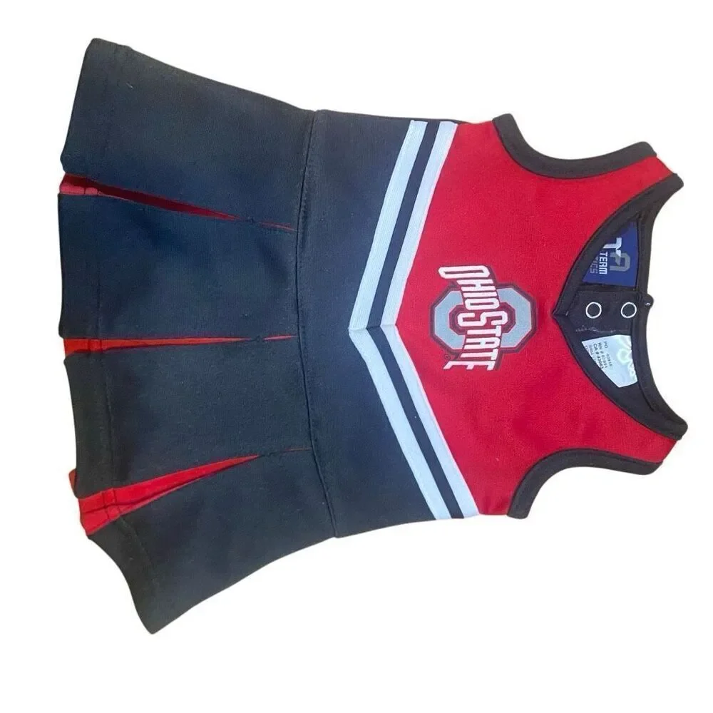Team athletics size 0-3 months NCAA Ohio state infant cheer leader outfit